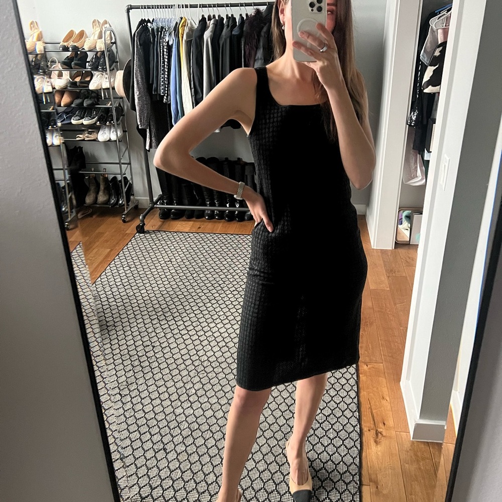 MaxMara Eyelet Overlay Dress black lbd 4 small Max mara